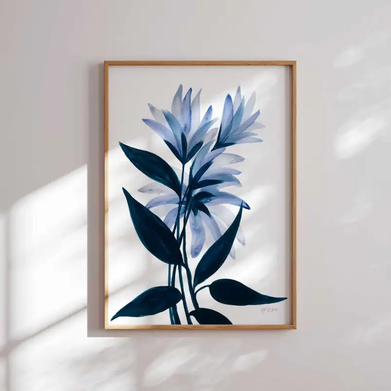 Affiche fleurs bleuets - tableau contemporain fleurs