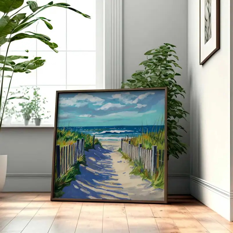 Tableau une journée à la plage - affiche paysage mer