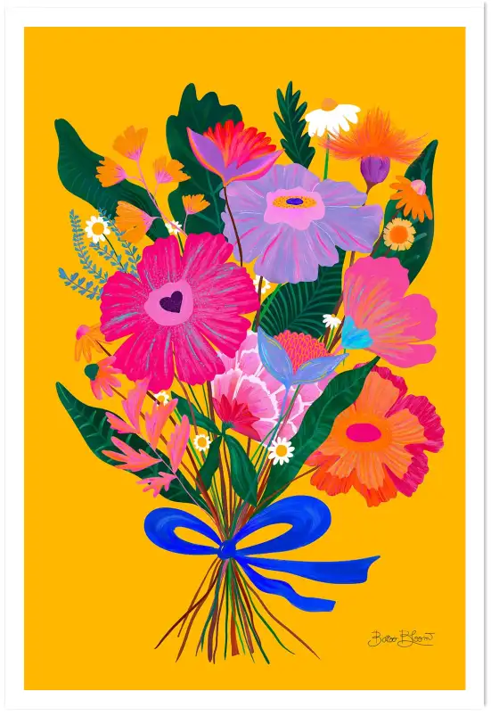 Bouquet d'été Tableau floral coloré - affiche de fleurs