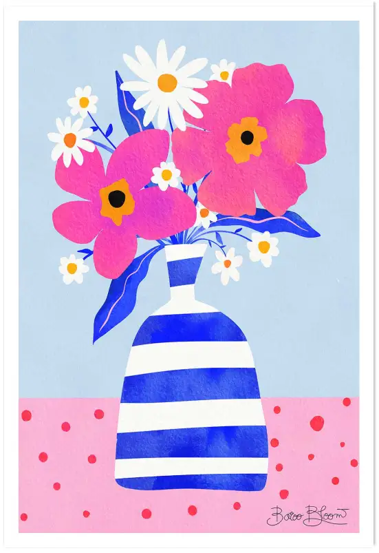 Bouquet multicolore Tableau fleurs déco - affiche de fleurs