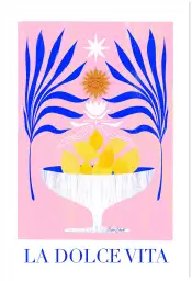 Affiche cuisine La dolce vita bleu - affiche cuisine humour