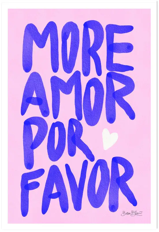 Tableau déco More amor bleu - affiche pop art