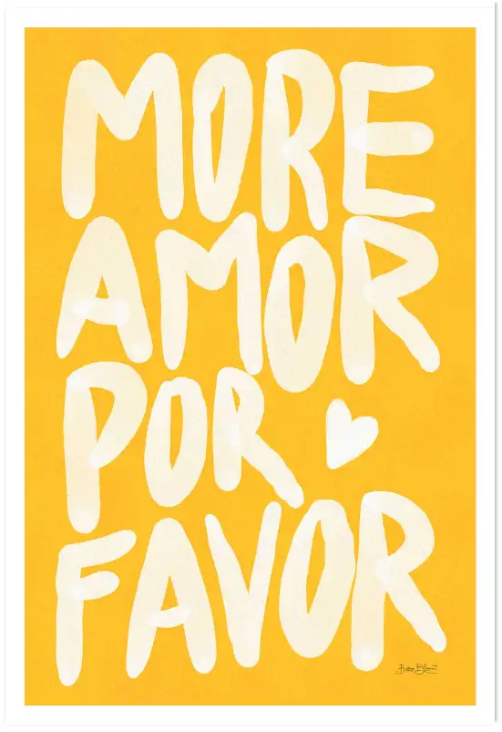 Tableau more amor jaune