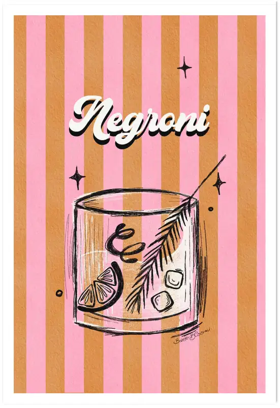 Affiche cuisine Negroni - affiche cuisine humour