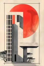 Tableau solaire Solar Design II - affiche architecture