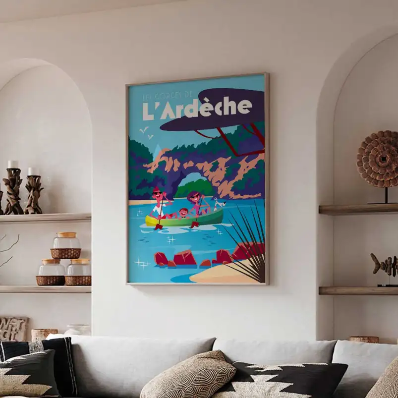 Tableau ludique L'Ardèche - affiche sud est