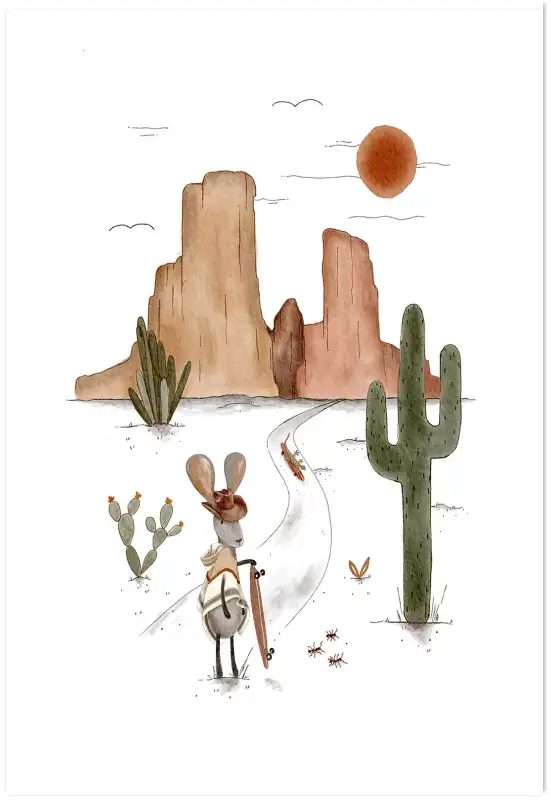Affiche enfant Aventure dans le Far West - affiche enfant