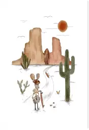 Affiche enfant Aventure dans le Far West - affiche enfant