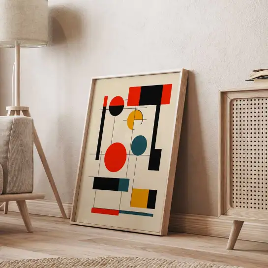 Tableau Équilibre Bauhaus - tableau art géométrique
