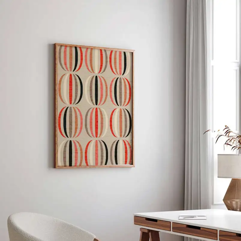 Tableau Citrouille Graphique Vintage - affiche art abstrait
