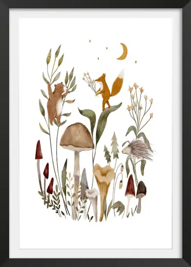 Affiche enfant Les minis et les champis - cadre chambre enfant
