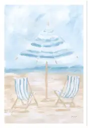 Tableau chaise sur la plage - affiche paysage mer