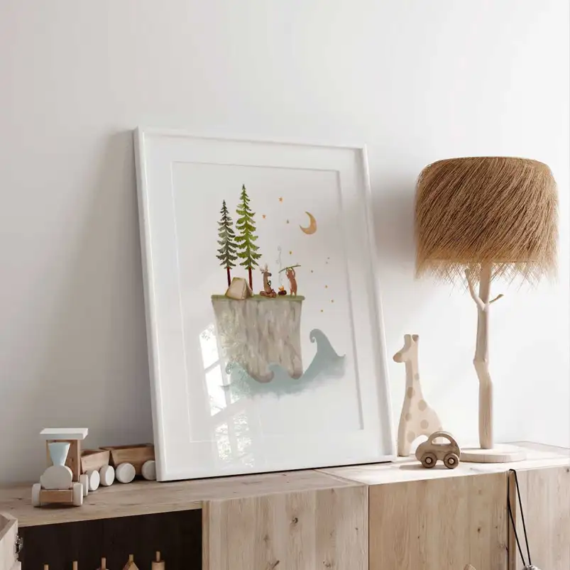 Poster enfant Feu de camp - affiche chambre bébé