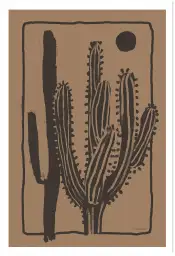 Tableau cactus sur bois - affiche vintage cactus