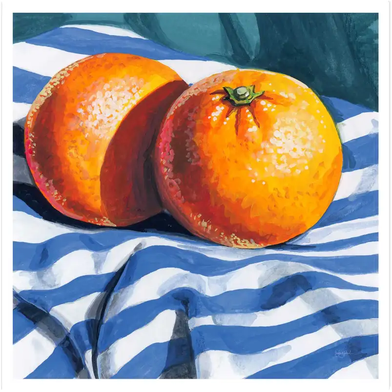 Tableau cuisine oranges et torchons - affiche cuisine