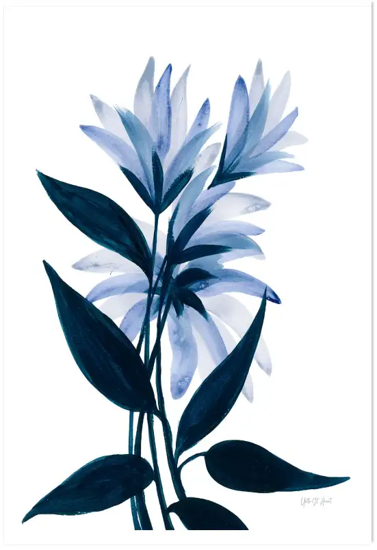 Affiche fleurs bleuets - tableau contemporain fleurs