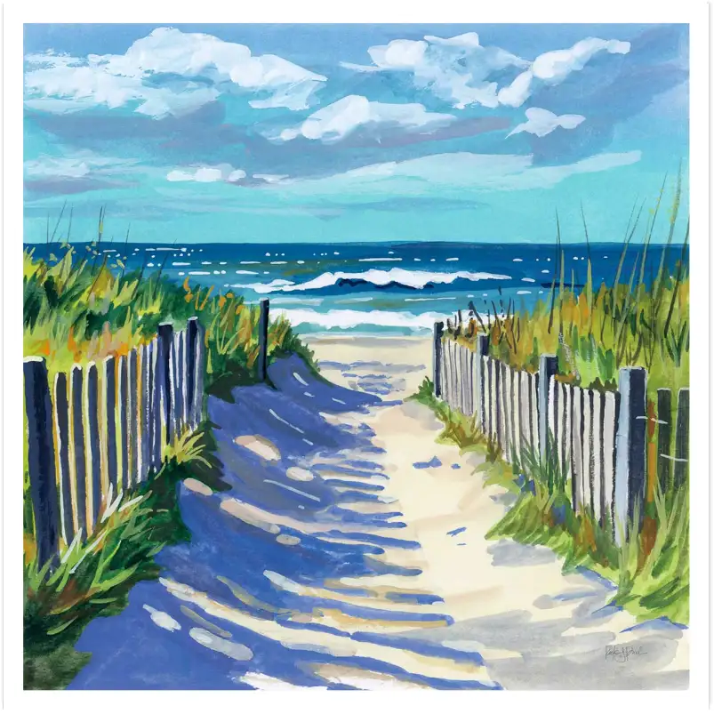 Tableau une journée à la plage - affiche paysage mer
