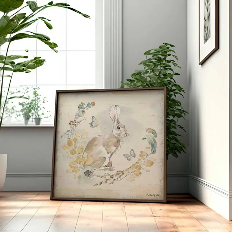 Tableau enfant betty rabbit - affiche animaux chambre bebe