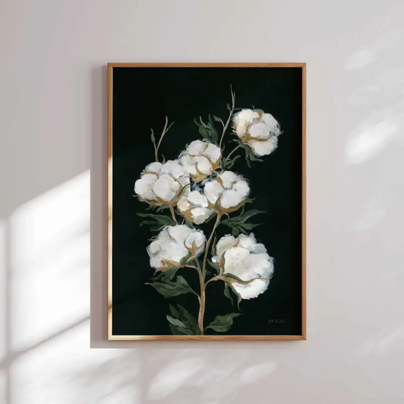 Tableau coton noir et blanc - fleurs tableaux peinture