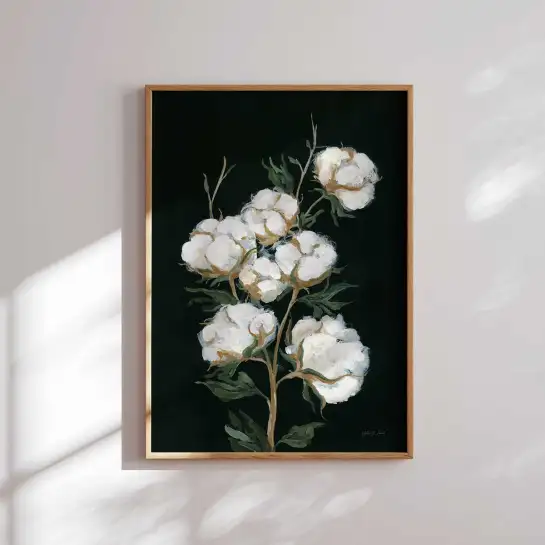 Tableau coton noir et blanc - fleurs tableaux peinture