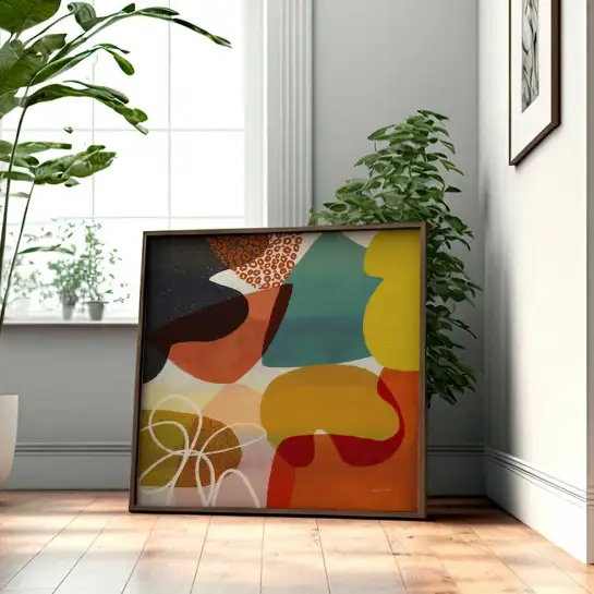 affiche abstraite colorée salon moderne