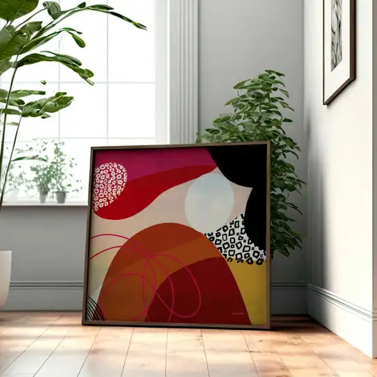 Tableau abstrait coocinelle - affiche organique