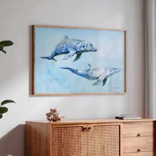Tableau océan dauphins - tableau animaux marins