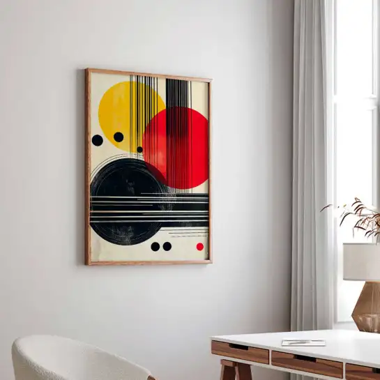 Tableau géométrique 70s  Mood III - affiche art geometrique