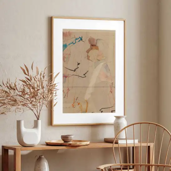 Dessin minimaliste Perspective et profil - affiche art abstrait