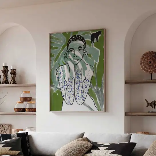 Tableau femme contemporaine Femme jungle - tableau d'art