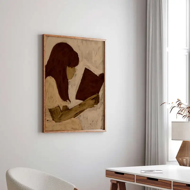 Amoureuse des livres - tableau art