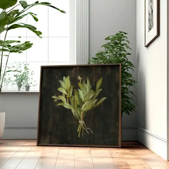 Tableau cuisine bouquet de basilic - affiche cuisine