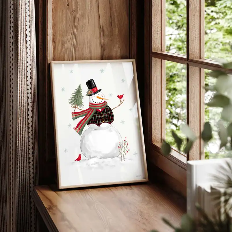 Tableau décoratif bonhomme de Noël - affiche enfants