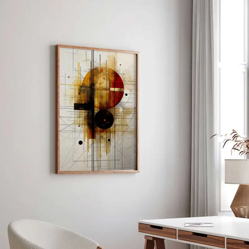 Tableau cuivre Copper Rings II - affiche design