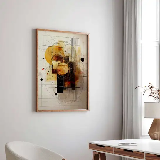 Tableau cuivre Copper Rings III - affiche design