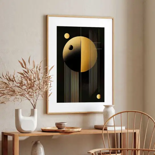 Tableau doré Echoes of Gold II - affiche design