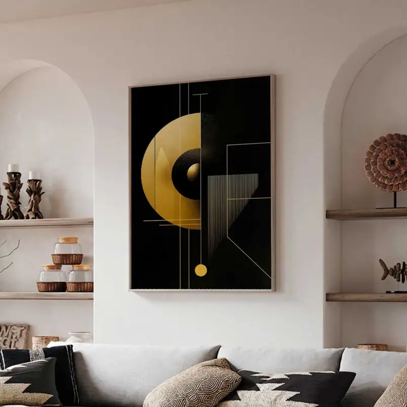 Tableau doré Echoes of Gold III - affiche design