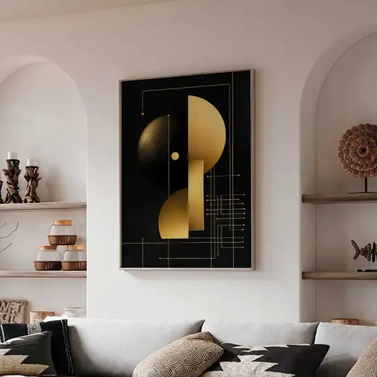 Tableau doré Echoes of Gold - poster design