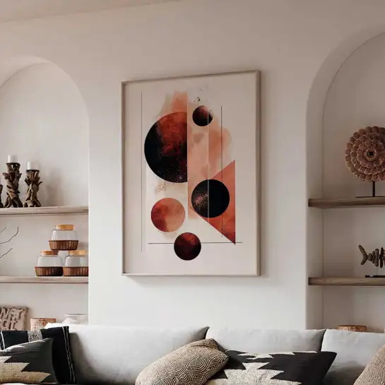 Tableau géométrique Geometric Mocha Moon II - tableau deco design