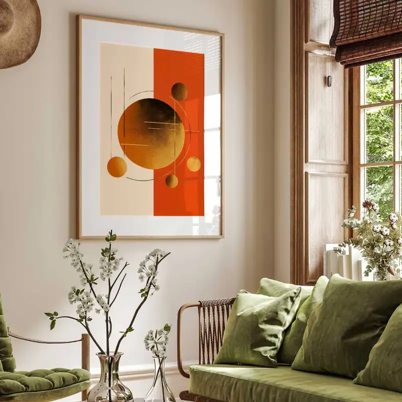 Tableau doré Goldy Moon III - tableau original