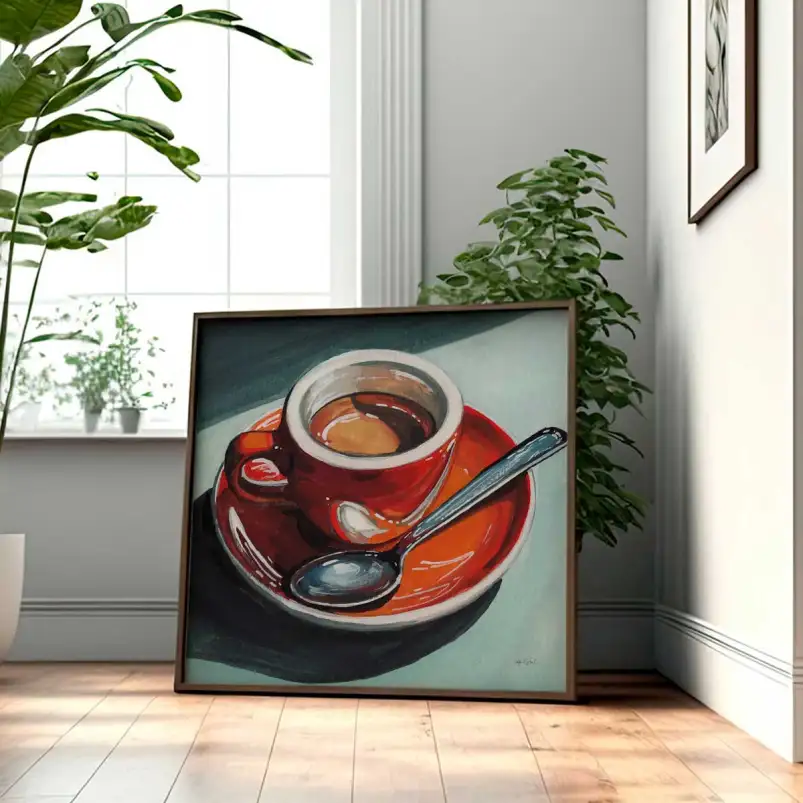 Tableau tasse à café - affiche cuisine vintage