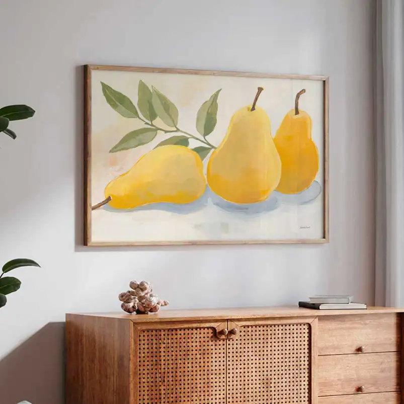 Tableau cuisine trio de poires - affiche cuisine vintage