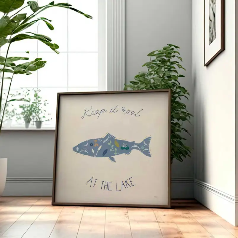 Affiche murale Pêche au lac - affiche enfant