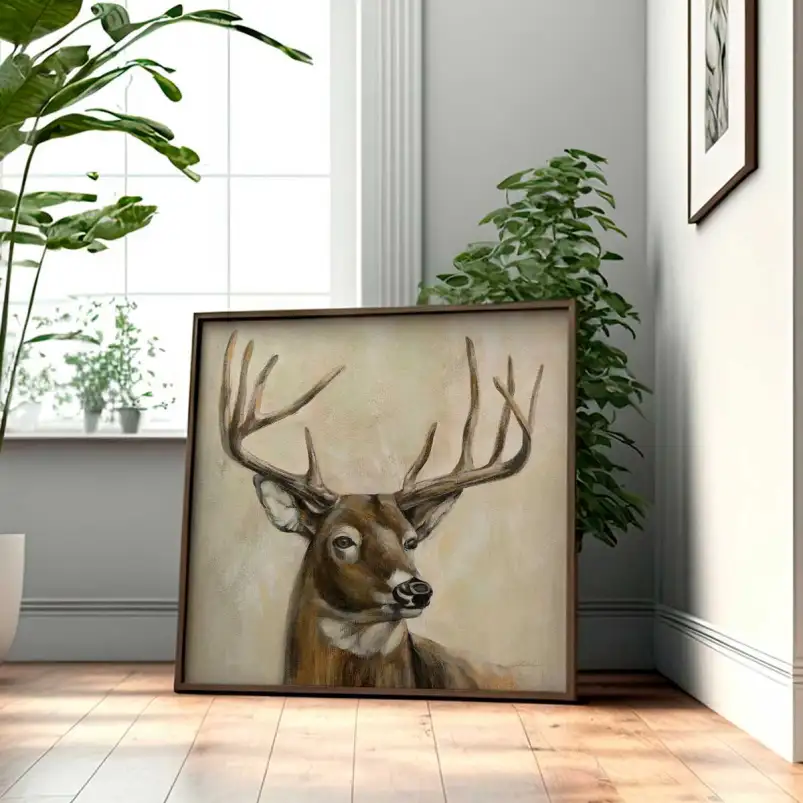 Tableau cerf bronze - affiche animaux