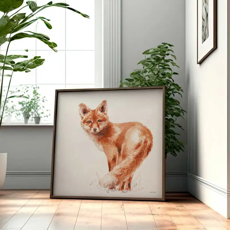 Tableau renard des neiges - affiche animaux