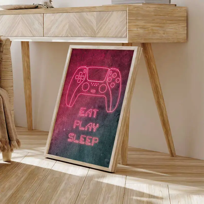 Tableau  Eat play game - affiche enfant