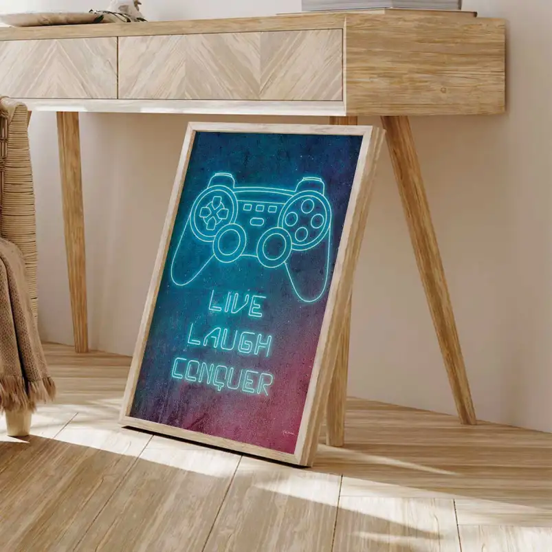 Tableau deco néon game - affiche enfant