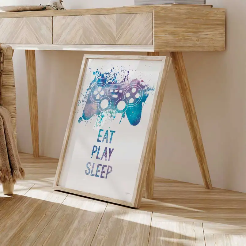 Tableau Eat play sleep - affiche enfant