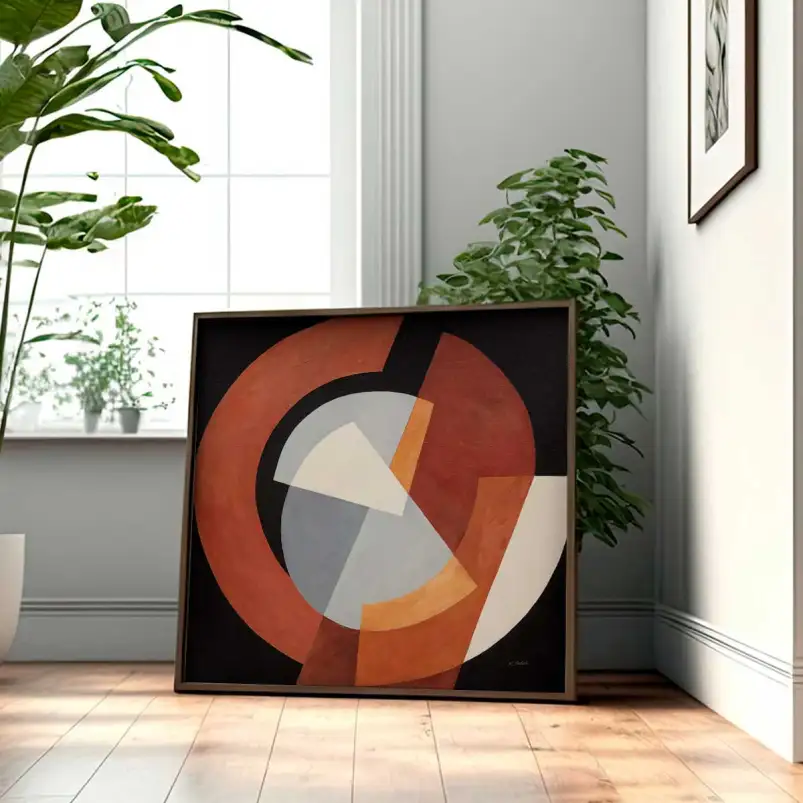 Tableau vintage Fraction terracotta - affiche abstrait