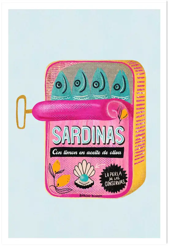 Affiche cuisine Sardinas - affiche cuisine humour